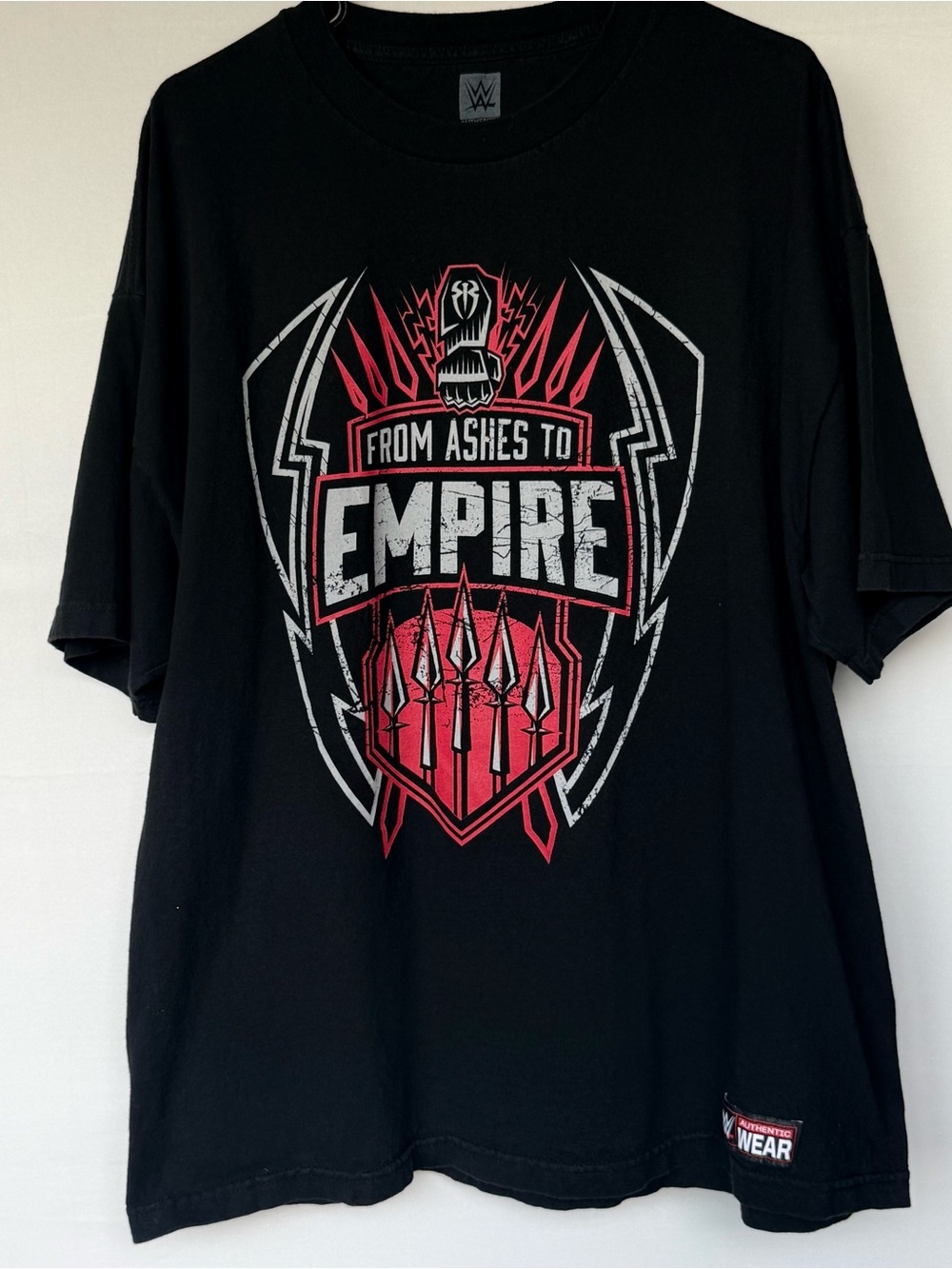 WWE Black Graphic Tee with Red & White Empire Crest Roman Reigns 100% Cotton XXL